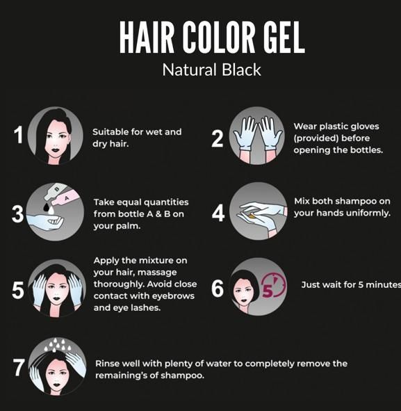 Hair Color Gel - 100% Gray Hair Coverage 125ML (Pack of 2).